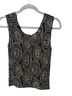Nicola 100% Polyester Print Black White Ivory Sleeveless Top Size M - photo 2