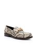 Gucci 100% Leather Brown Gucci Python Embossed Logo Loafers - Size 7.5 / 37.5 Size EU 37 1/2 - photo 1