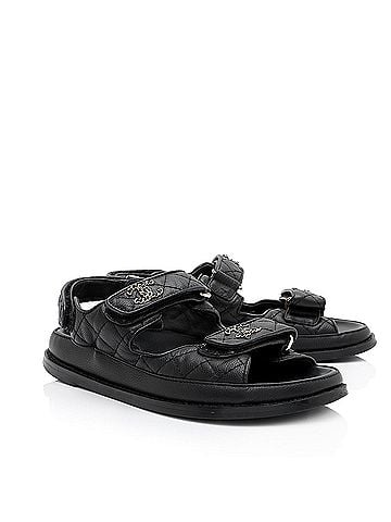 Chanel Chanel Calfskin Velcro Dad CC Sandals - Size 9 / 39 - FINAL SALE (view 2)