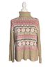 Fashion Bug 100% Acrylic Fair Isle Tan Pink Green White Pullover Sweater Size M - photo 1