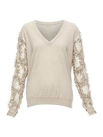 Dries Van Noten Dries Van Noten Cashmere Silk Ruffle Sweater (view 1)