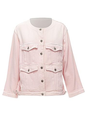 Chanel Chanel pink cotton 4 pockets CC buttons collarless jacket (view 1)