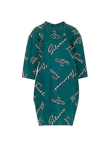 Jil Sander Jil Sander cotton italic words graphic print dress (view 1)