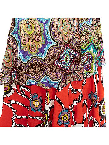 Christian Lacroix Christian Lacroix Tiered Paisley Patchwork Silk Skirt (view 2)