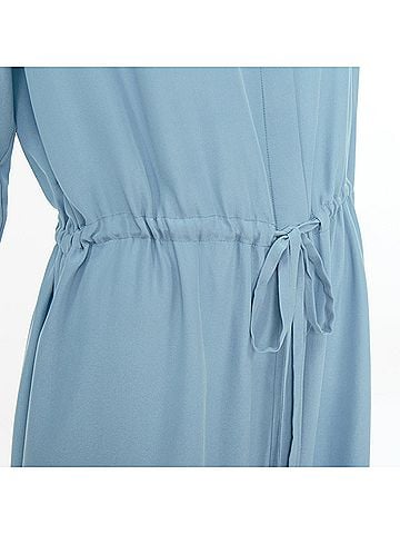 Joseph Joseph Blue Silk Drawstring Long Sleeve Shirt Dress (view 2)