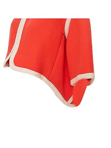 Chloé Chloe Orange Piping Zip Trim Wool Cape Jacket (view 2)