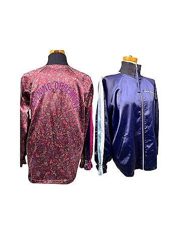 Opening Ceremony Reversible SOUVENIR Satin Track Bomber Jacket Jacket (view 1)