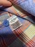 Flax 100% Linen Plaid Blue Red White Yellow Long Sleeve Button-Down Shirt Size L - photo 3