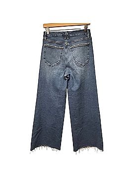 Good American 628 High Rise Wide Leg Crop Raw Hem Jeans (view 2)