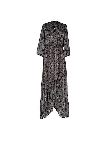 BA&SH Ba&amp;Sh Pisy Printed Wrap Maxi Dress in Black Polyester (view 1)