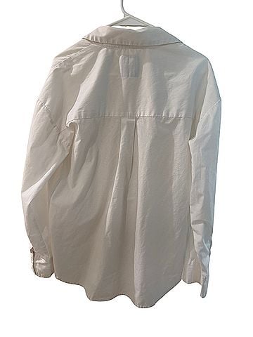 Abercrombie & Fitch Oversizdd White Poplin Button-Down Shirt Long Sleeve Button-Down Shirt (view 2)