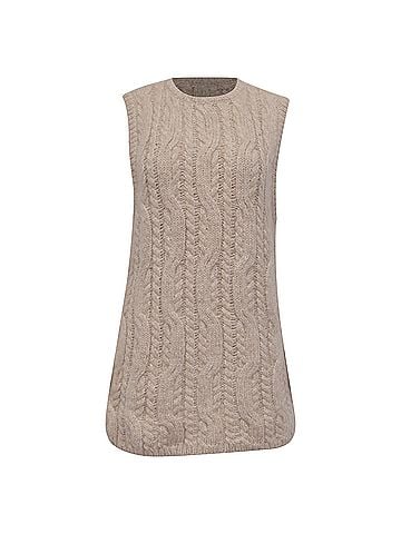 Totême Totême Crewneck Knit Vest in White Alpaca (view 1)