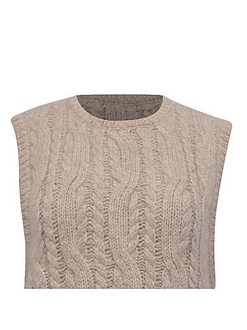 Totême Totême Crewneck Knit Vest in White Alpaca (view 2)