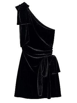 Something Navy One Shoulder Bow Mini Dress Cocktail Dress (view 1)