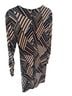 Etcetera Stripes Graphic Black Tan Blue Cocktail Dress Size 8 - photo 2