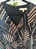 Etcetera Stripes Graphic Black Tan Blue Cocktail Dress Size 8 - photo 8