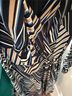 Etcetera Stripes Graphic Black Tan Blue Cocktail Dress Size 8 - photo 6