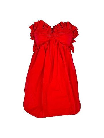 Philosophy Di Lorenzo Serafini Philosophy di Lorenzo Serafini Ruffled Sweetheart Mini Dress in Red Polyester (view 1)