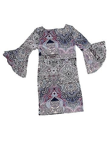 Olivia Matthews Multicolor Ruffle Sleeve Mini Dress Casual Dress (view 2)