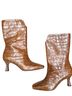 Sam Edelman Croc-Embossed Mid-Calf Kitten Heel Boots Boots - photo 4