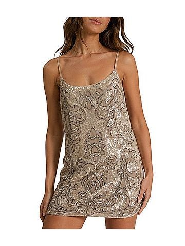 Needle & Thread Iridescent Sequin Embellished Mermaid Mini Dress Cocktail Dress (view 1)