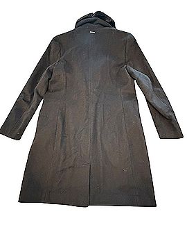 DKNY Detachable Faux Fur Shawl Wool Trench Coat (view 2)