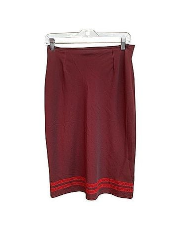 Free People Vintage 90s Lace Trim Midi Pencil Casual Skirt (view 2)