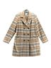 Merona 56% Wool 44% Polyester 100% Polyester Plaid Brown Gray White Coat Size XL - photo 1