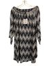 Qed London Chevron-herringbone Black White Blouse Size L - photo 1