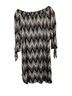 Qed London Chevron-herringbone Black White Blouse Size L - photo 2