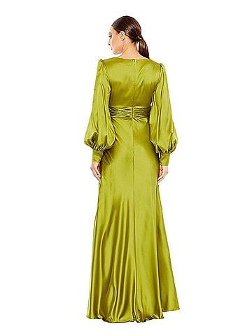 IEENA for Mac Duggal leena Mac Duggal Apple Green Bell Sleeve Empire Waist Gown 68344 Sz 6 NWT $498 Cocktail Dress (view 2)