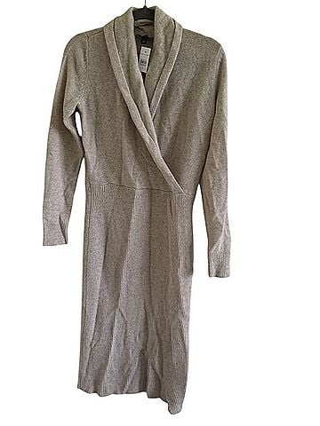 Ann Taylor Shawl Collar Wrap Sweater Dress Casual Dress (view 1)