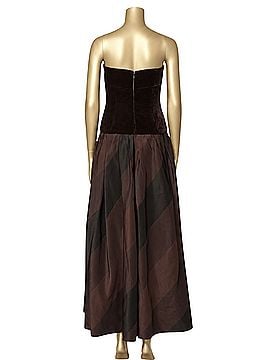 AKRIS Brown Velvet Taffeta Cocktail Dress (view 2)