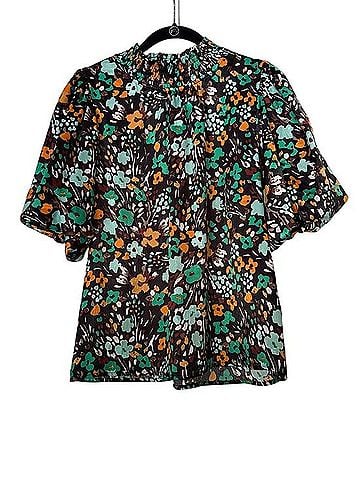 THML Floral Smocked Neck Puff Sleeve Top Blouse (view 1)