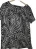 Rafaella Zebra Print Black White Short Sleeve Blouse Size L - photo 1