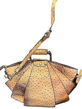 Montgomery Ward Structured Tan Embossed Dome Satchel Satchel (view 2)