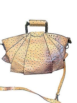 Montgomery Ward Structured Tan Embossed Dome Satchel Satchel (view 1)