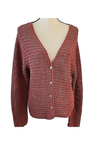 Vince. Multicolor Marled Open Knit Button Cardigan Cardigan (view 1)