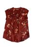 Daniel Rainn 100% Polyester Floral Red Short Sleeve Blouse Size M - photo 1