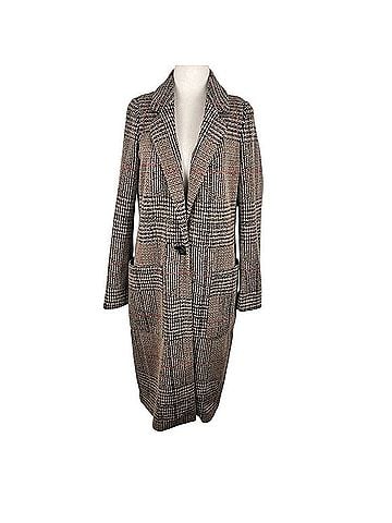 Express Plaid Midi Overcoat Coat (view 1)