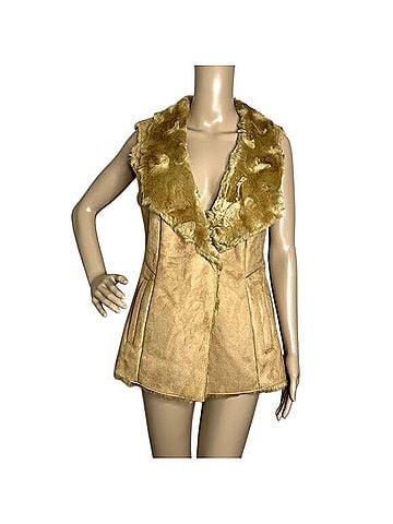 White House Black Market Suede Fur Vest Vest (view 1)