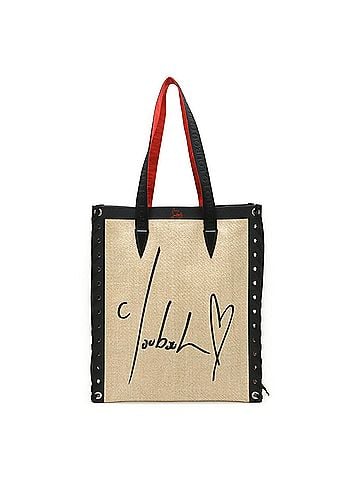 Christian Louboutin Christian Louboutin Cabalace Small Tote Bag Shoulder Raffia Beige Black Red (view 2)