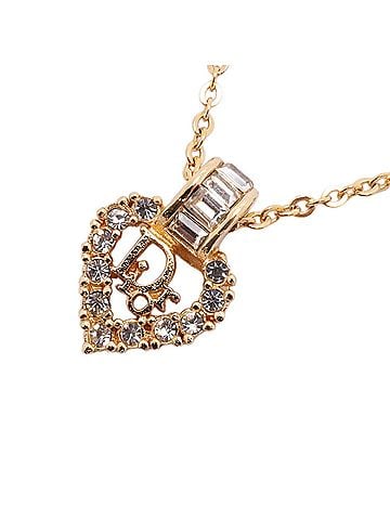 Christian Dior Christian Dior Necklace, GP Plated, Rhinestone, Gold, Women's (view 1)