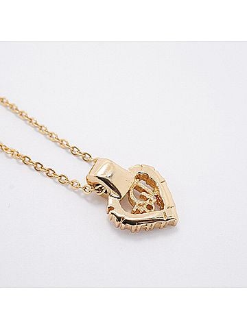 Christian Dior Christian Dior Necklace, GP Plated, Rhinestone, Gold, Women's (view 2)