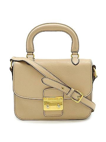 Miu Miu Miu Miu Miu Madras Handbag/Shoulder Bag, Leather, CIPRIA, Pink Beige, Purchased at a domestic boutique, RN0717 (view 2)