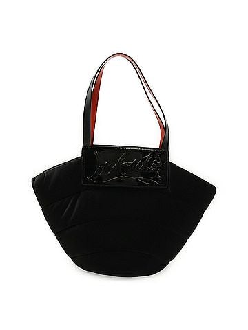Christian Louboutin Christian Louboutin Rubishore Tote Bag Shoulder Velvet Enamel Leather Black Red (view 1)