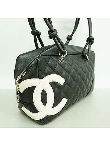 Chanel Chanel Cambon Lambskin Shoulder Bag, Black, Women's (view 2)