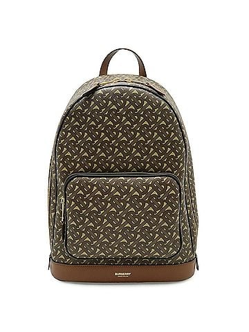 Burberry BURBERRY TB Monogram Print Backpack, Rucksack, Coated Canvas and Leather, Brown/Beige, 8022543 (view 1)