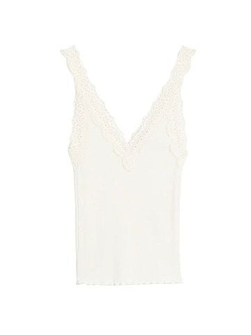 Madewell Lace-Trim Ribbed V-Neck Tank Tank Top (view 1)