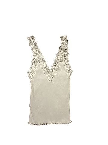 Madewell Lace-Trim Ribbed V-Neck Tank Tank Top (view 2)